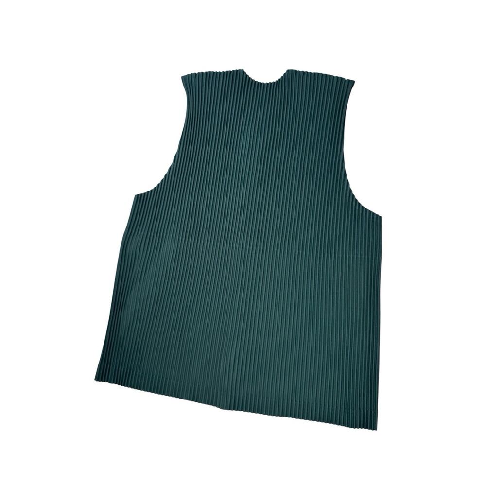 ISSEY MIYAKE HOMME PLISSÉ EVERGREEN V-NECK BUTTON UP TANK TOP VEST SIZE 3 M/L - Picture 9 of 16